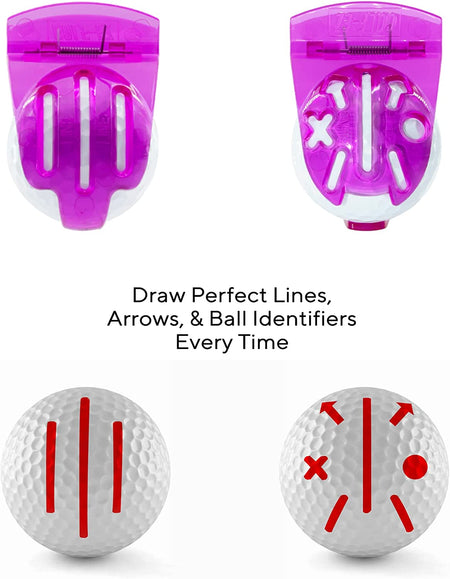 TRI-LINE Golf Ball Alignment Kit with Hat Clip Ball Marker and Carry Case | Swing Path Arrows & Ball Identifiers
