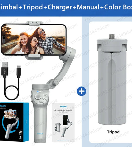 Handheld Gimbal Stabilizer Selfie Tripod with Fill Light for Smartphone 3-Axis anti Shake Gimbal Foldable for Xiaomi Iphone