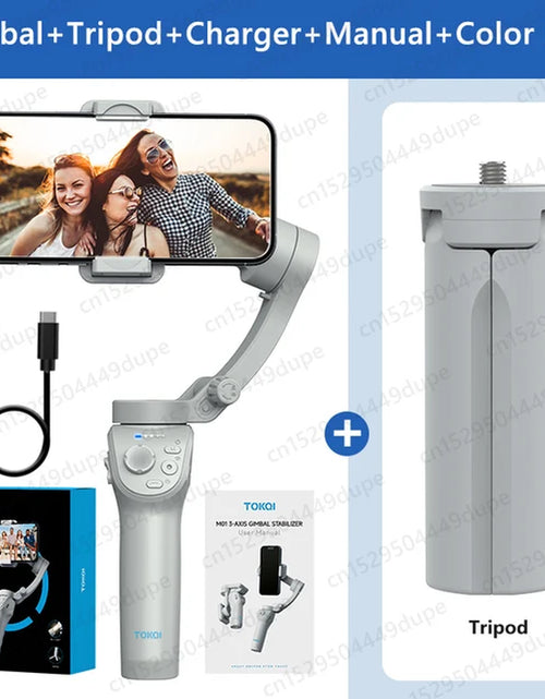Load image into Gallery viewer, Handheld Gimbal Stabilizer Selfie Tripod with Fill Light for Smartphone 3-Axis anti Shake Gimbal Foldable for Xiaomi Iphone
