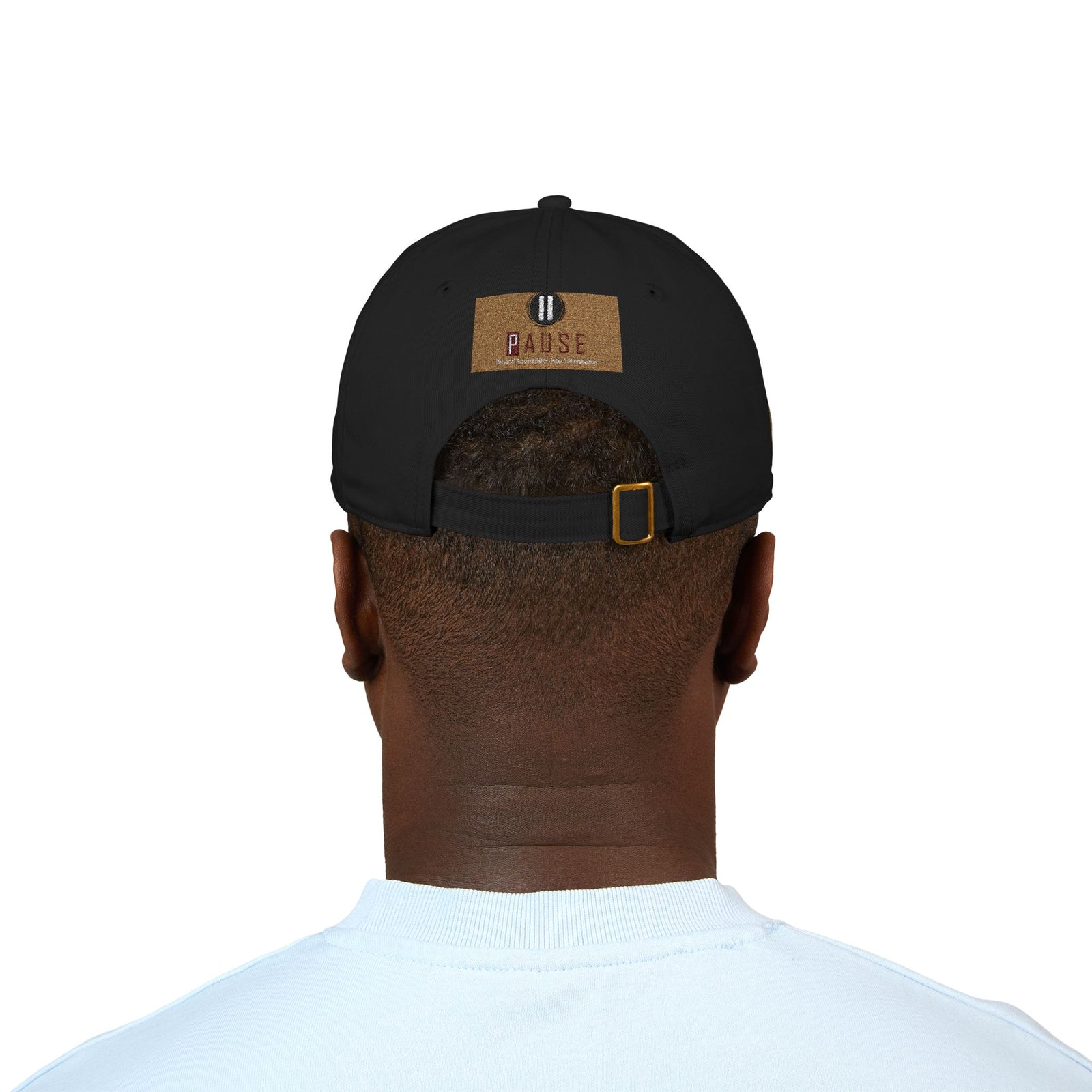 Cap Embroidered with 'Pause' Design