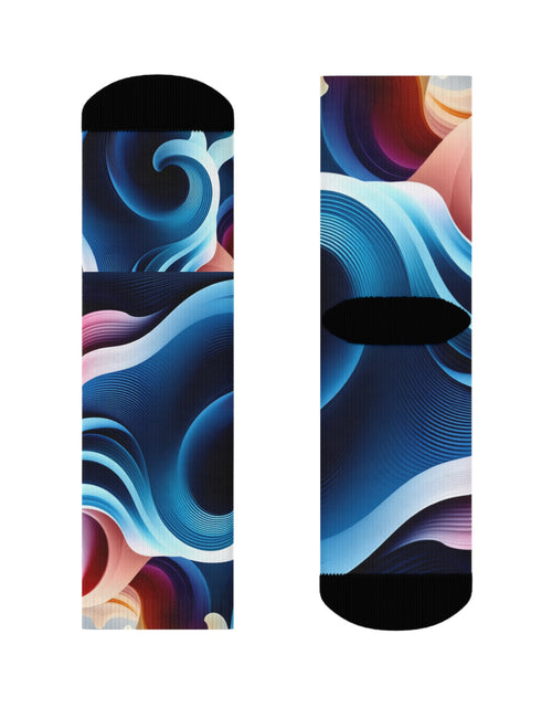Load image into Gallery viewer, Abstract Wave Crew Socks - Fun and Vibrant Design

