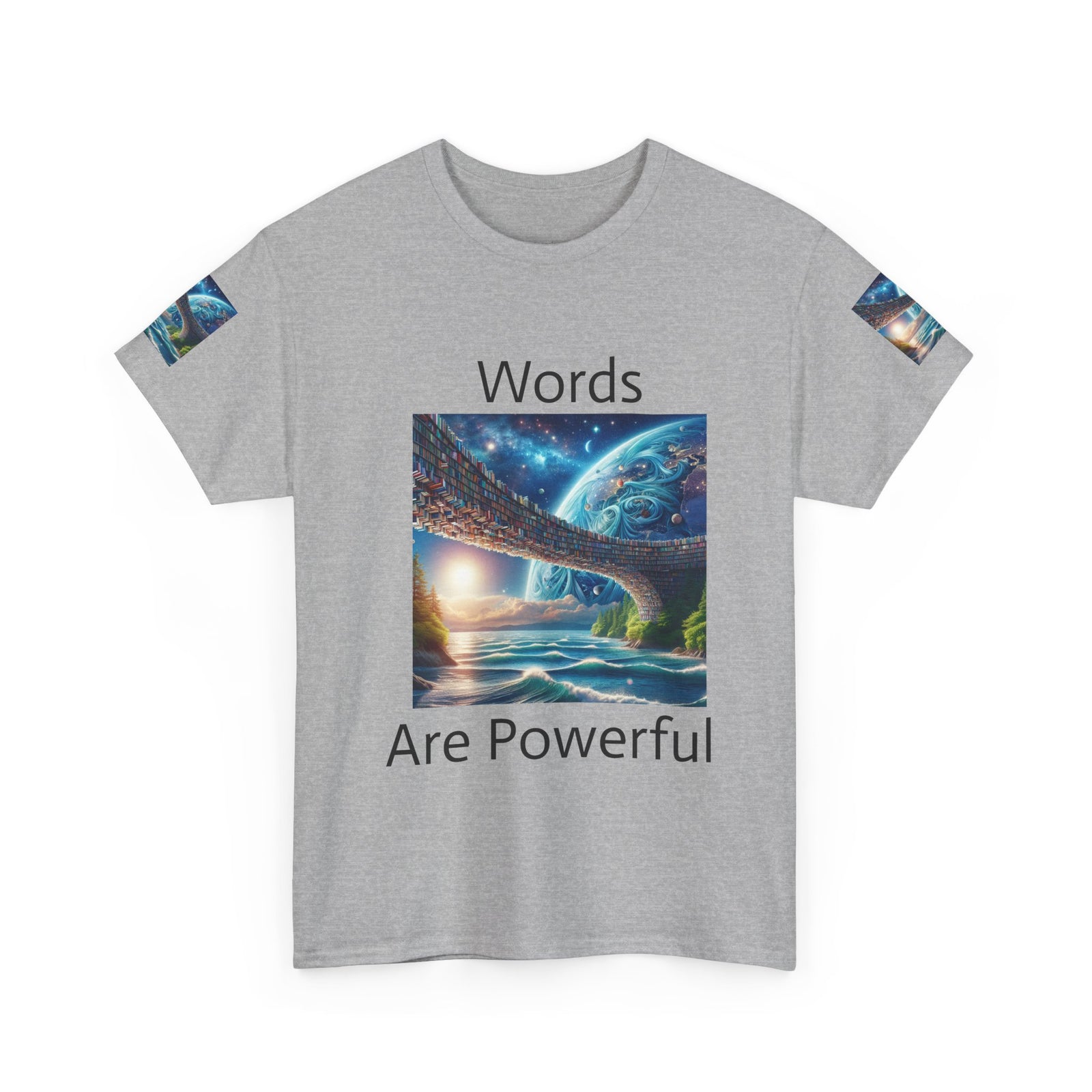 Inspirational Universe T-Shirt - 'Words Are Powerful' Graphic - Motivational Gift for Dreamers, Writers, and Creators, Casual Wear, [...]