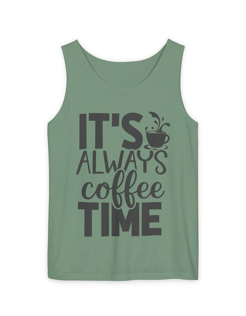 Load image into Gallery viewer, Coffee Time Tank Top, Stylish Unisex Tee, Coffee Lover Gift, Summer Fashion, Relaxed Vibe, Casual Wear
