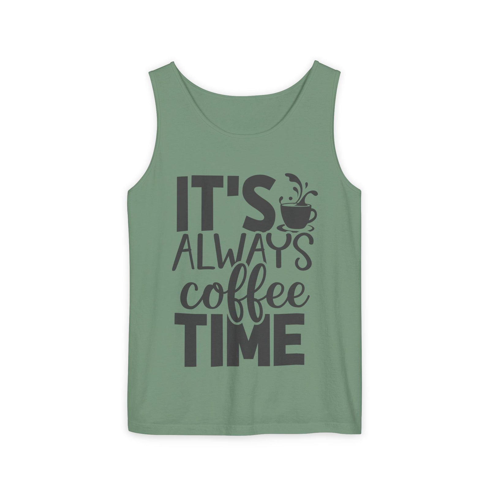 Coffee Time Tank Top, Stylish Unisex Tee, Coffee Lover Gift, Summer Fashion, Relaxed Vibe, Casual Wear