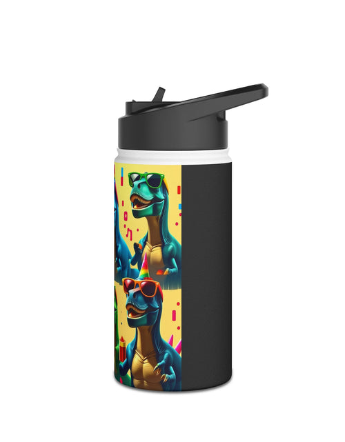 Load image into Gallery viewer, Steel Water Bottle, Dino Party Design
