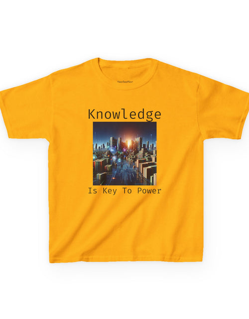 Load image into Gallery viewer, Knowledge Is Key to Power Kids Tee, Inspirational T-Shirt for Youth, Perfect for Back to School, Family Gatherings, Gift for Kids
