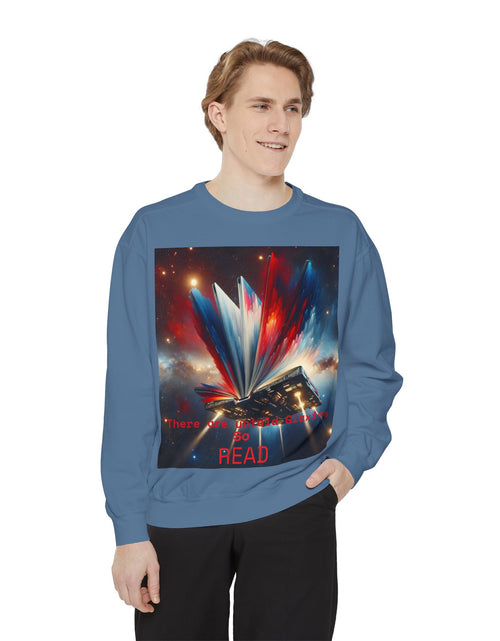 Load image into Gallery viewer, Books Lover Galaxy Sweatshirt
