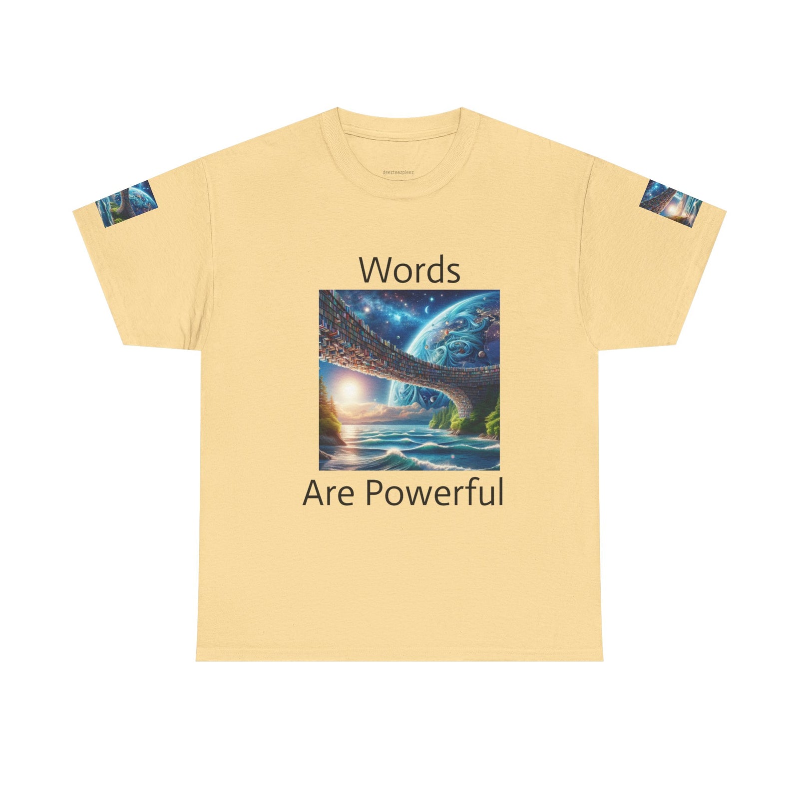 Inspirational Universe T-Shirt - 'Words Are Powerful' Graphic - Motivational Gift for Dreamers, Writers, and Creators, Casual Wear, [...]