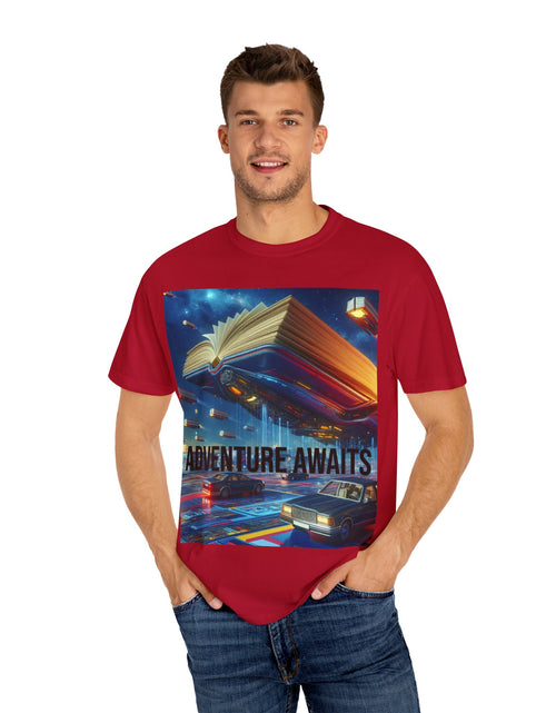 Load image into Gallery viewer, Adventure Awaits T-shirt for Book Lovers
