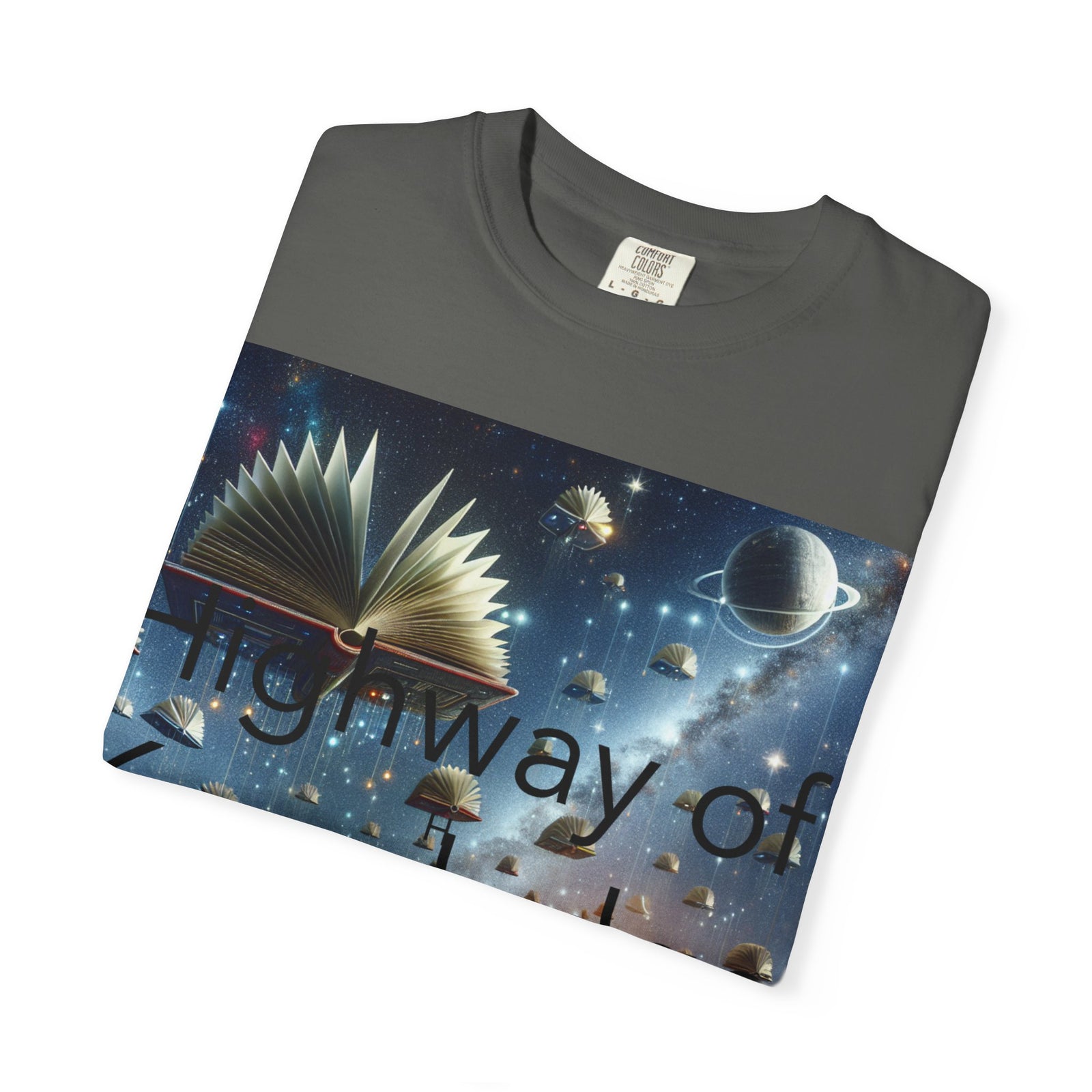 Highway of Knowledge Unisex Garment-Dyed T-shirt, Casual Tee, Gift for Readers, Book Lovers T-shirt, Unique Graphic Tee, Educational Apparel