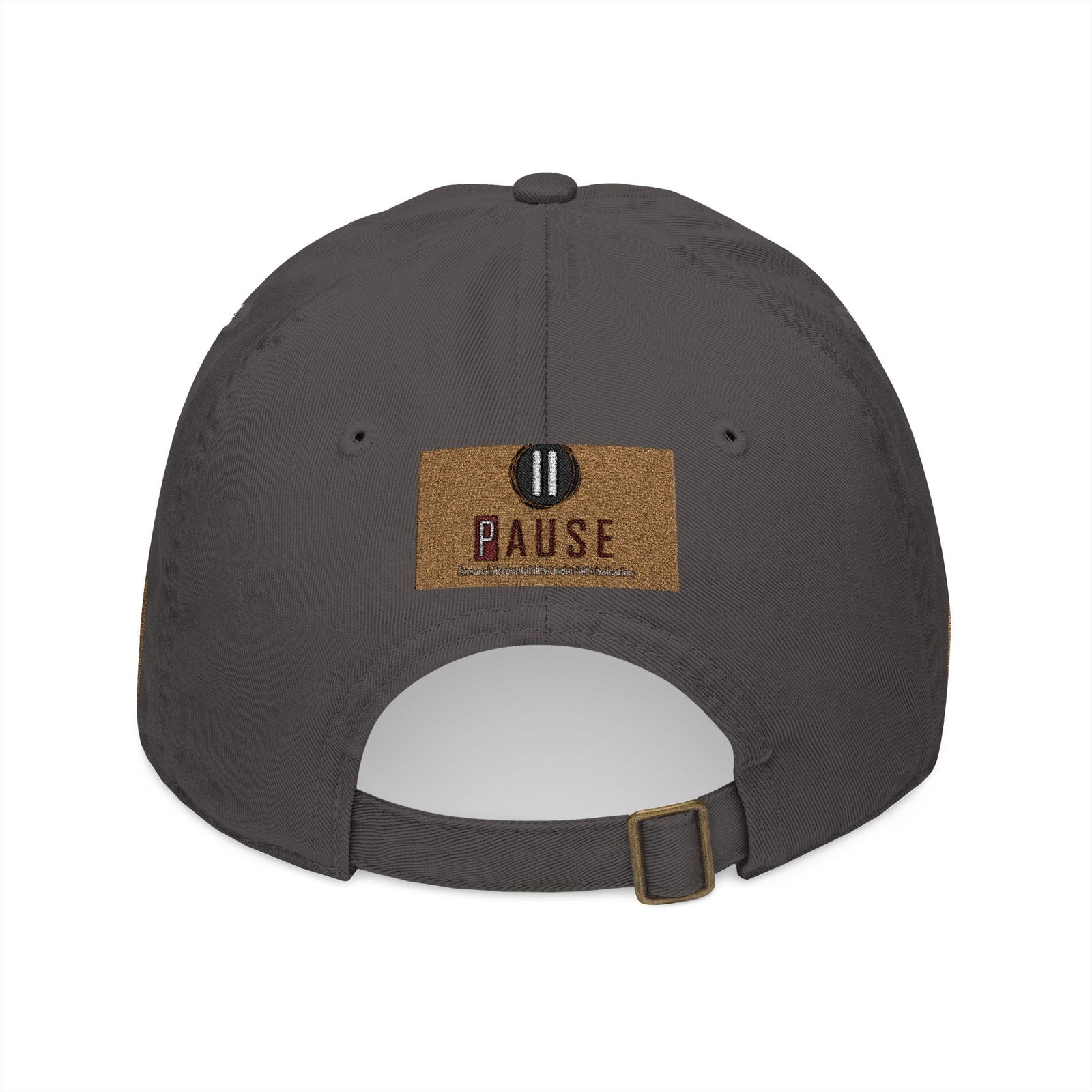 Cap Embroidered with 'Pause' Design