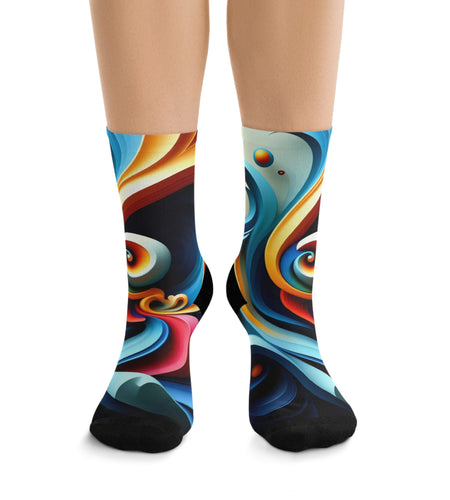 Artistic Poly Socks - Colorful Recycled Footwear