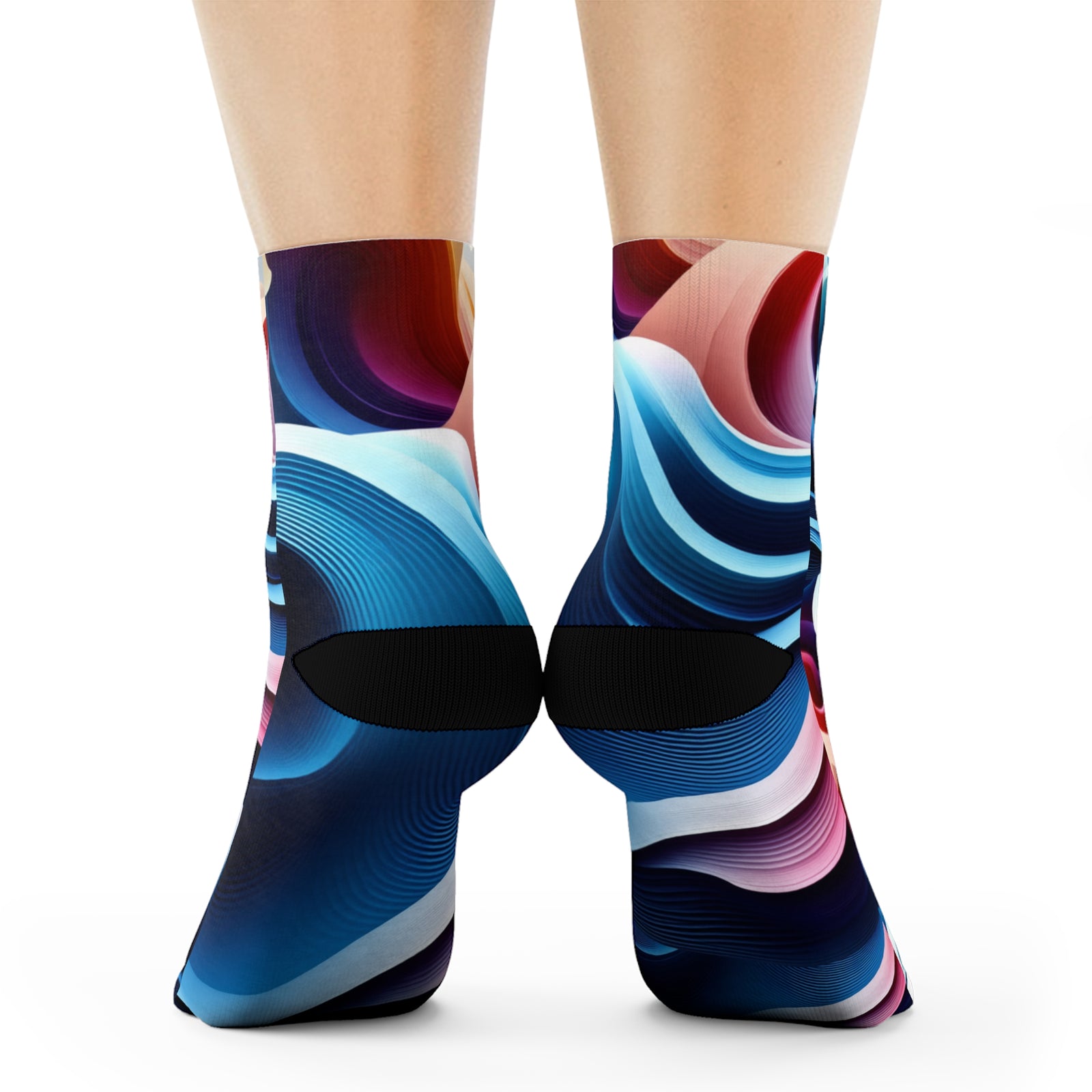 Socks Abstract Abstract Wave Crew Socks - Fun and Vibrant Design – Bounty Trends