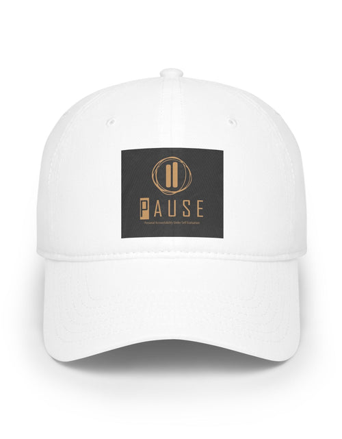 Load image into Gallery viewer, Pause Low Profile Baseball Cap, Relaxed Fit Hat, Casual Headwear, Gift for Him or Her, Everyday Cap, Adjustable Dad Hat

