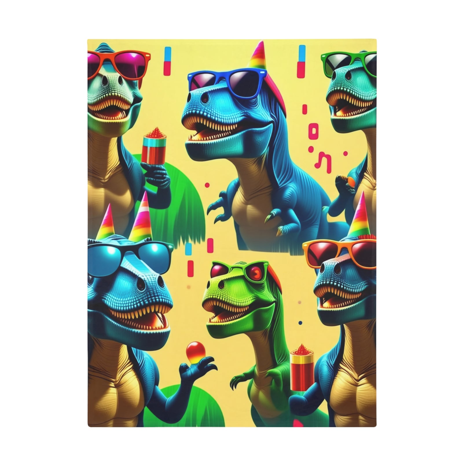 Dinosaur Party Blanket - Plush Fleece