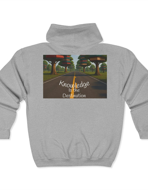 Load image into Gallery viewer, Full Zip Hooded Sweatshirt - Reading is the Journey, Knowledge is the Destination
