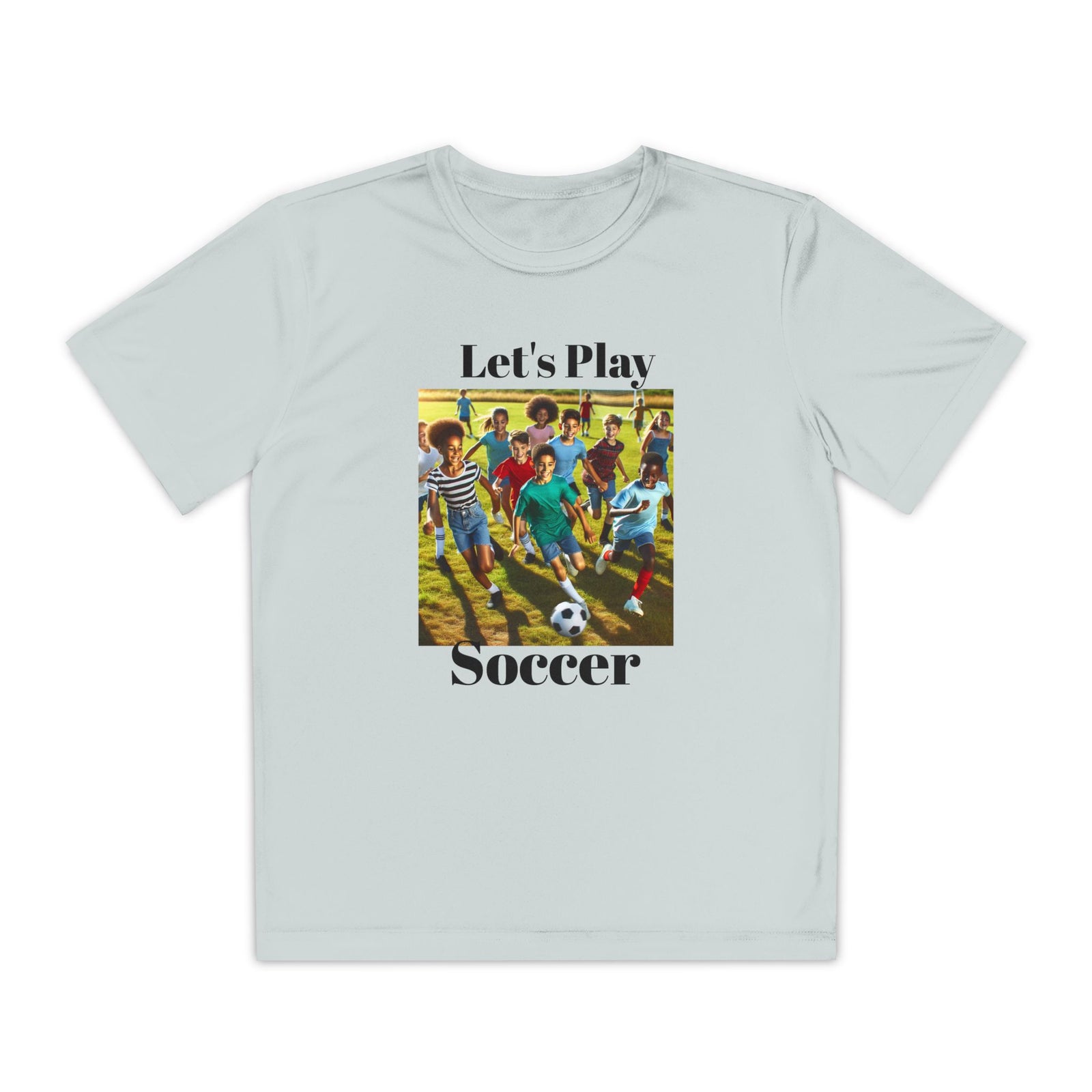 Youth Soccer Tee - Let's Play Soccer, Kids Sports Shirt, Soccer T-Shirt, Activewear for Boys & Girls, Team Spirit Apparel