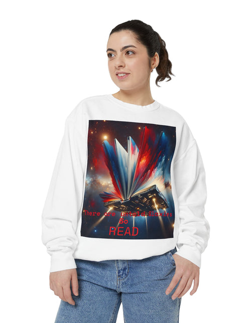 Load image into Gallery viewer, Books Lover Galaxy Sweatshirt

