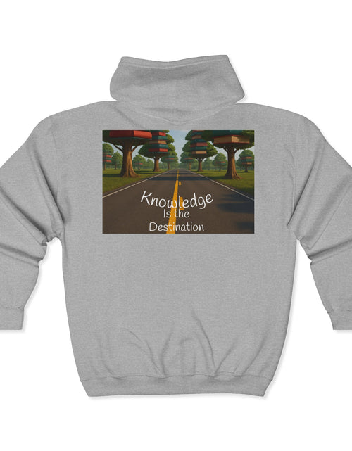 Load image into Gallery viewer, Reading Is the Journey Zip-Up Hoodie — Knowledge Is the Destination
