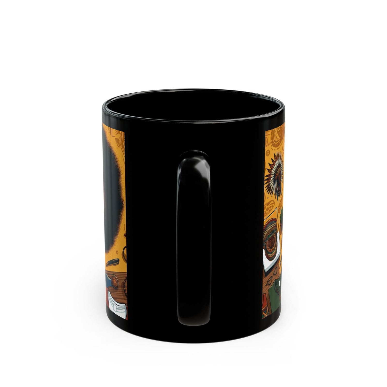 Coffee Mug - 70's Vibe Black Mug (11oz, 15oz)