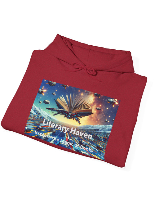 Load image into Gallery viewer, Literary Haven Hoodie, Cozy Book Lover Sweatshirt, Gifts for Readers, Bookworm Apparel, Literary Themed Clothing, Unique Reading Gift
