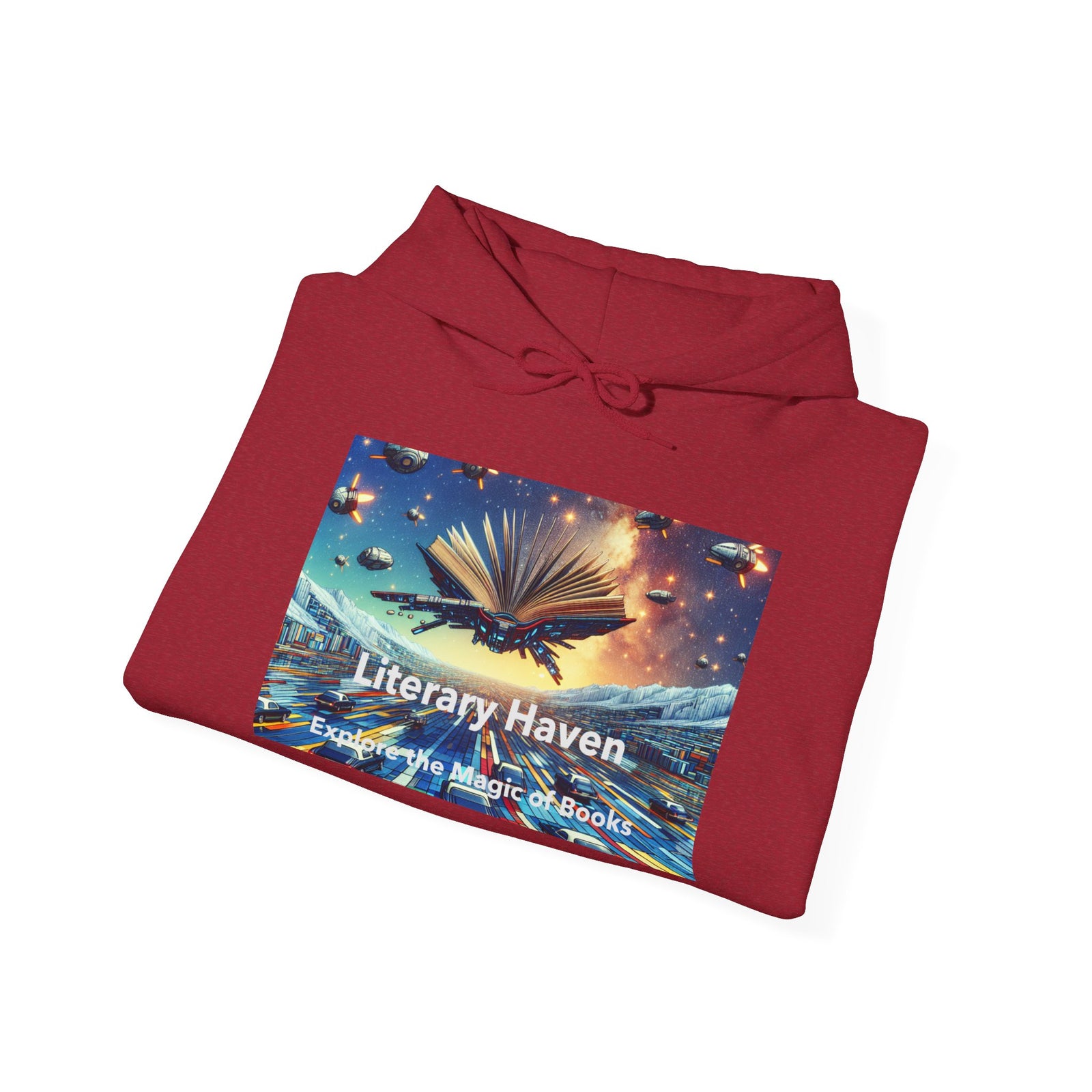 Literary Haven Hoodie, Cozy Book Lover Sweatshirt, Gifts for Readers, Bookworm Apparel, Literary Themed Clothing, Unique Reading Gift
