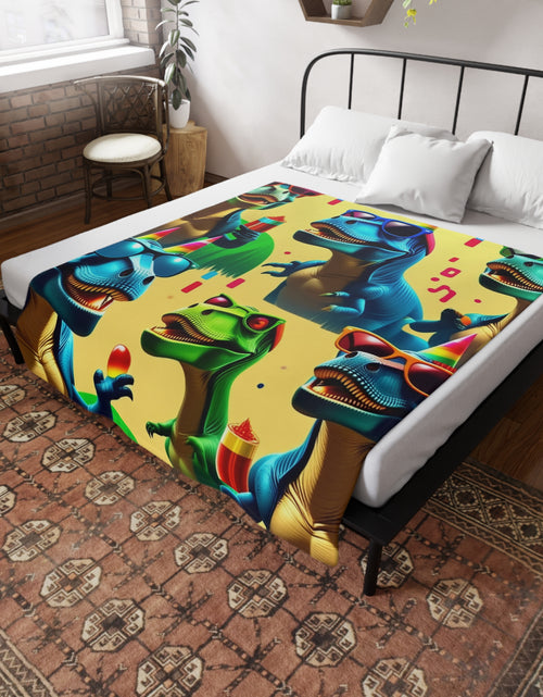 Load image into Gallery viewer, Dinosaur Party Blanket - Plush Fleece
