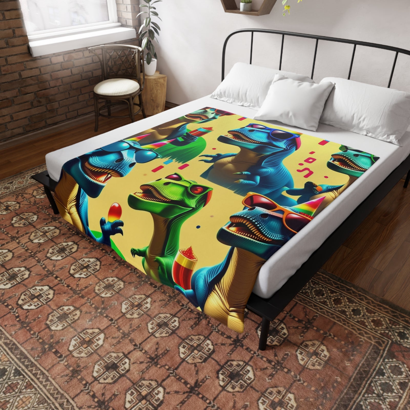 Dinosaur Party Blanket - Plush Fleece