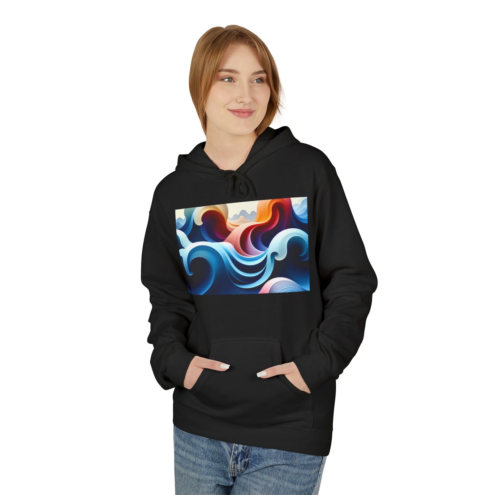 Wave Pattern Hoodie