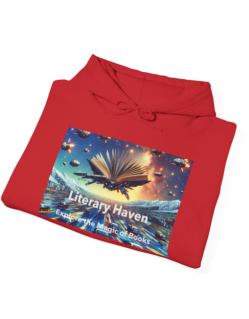 Load image into Gallery viewer, Literary Haven Hoodie, Cozy Book Lover Sweatshirt, Gifts for Readers, Bookworm Apparel, Literary Themed Clothing, Unique Reading Gift
