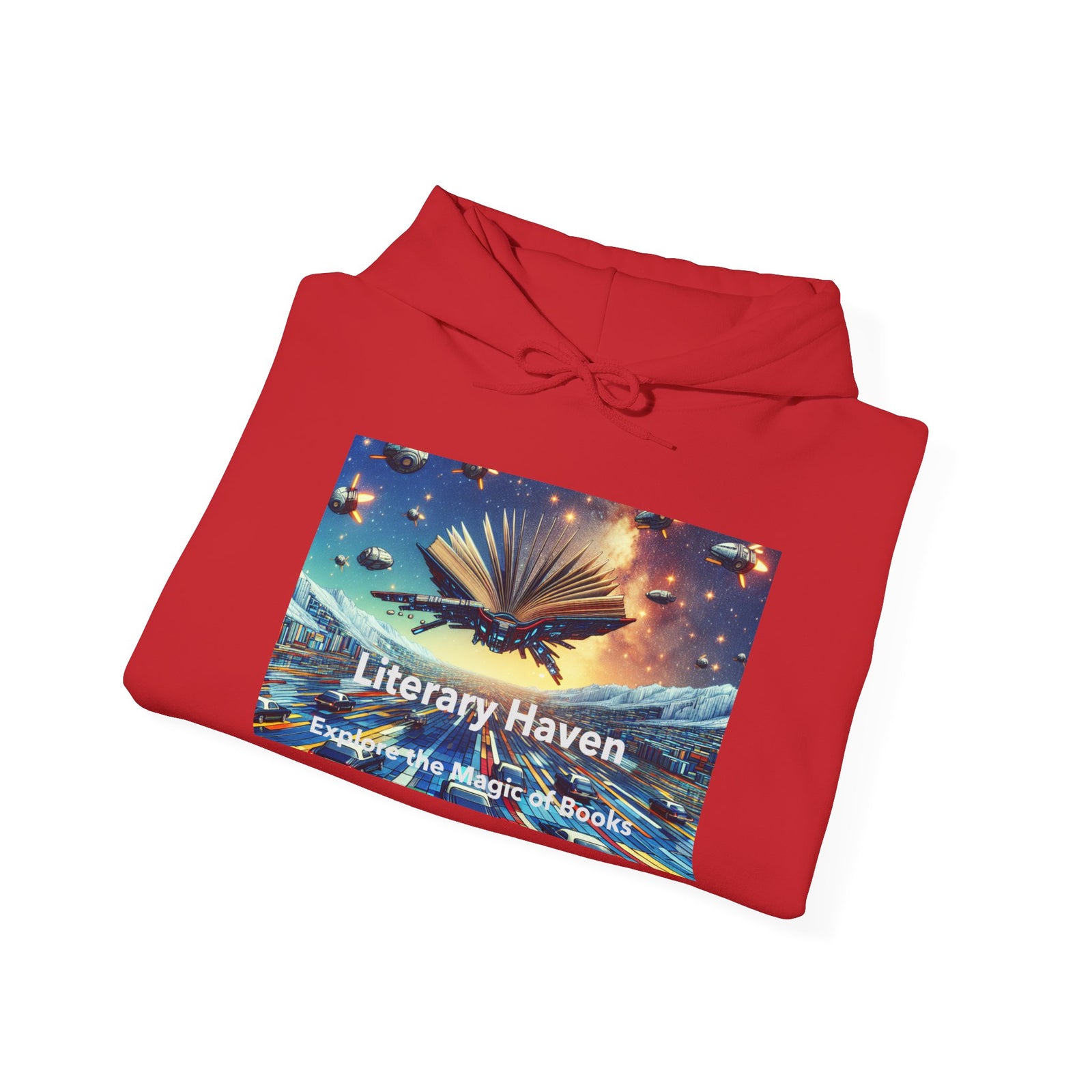 Literary Haven Hoodie, Cozy Book Lover Sweatshirt, Gifts for Readers, Bookworm Apparel, Literary Themed Clothing, Unique Reading Gift