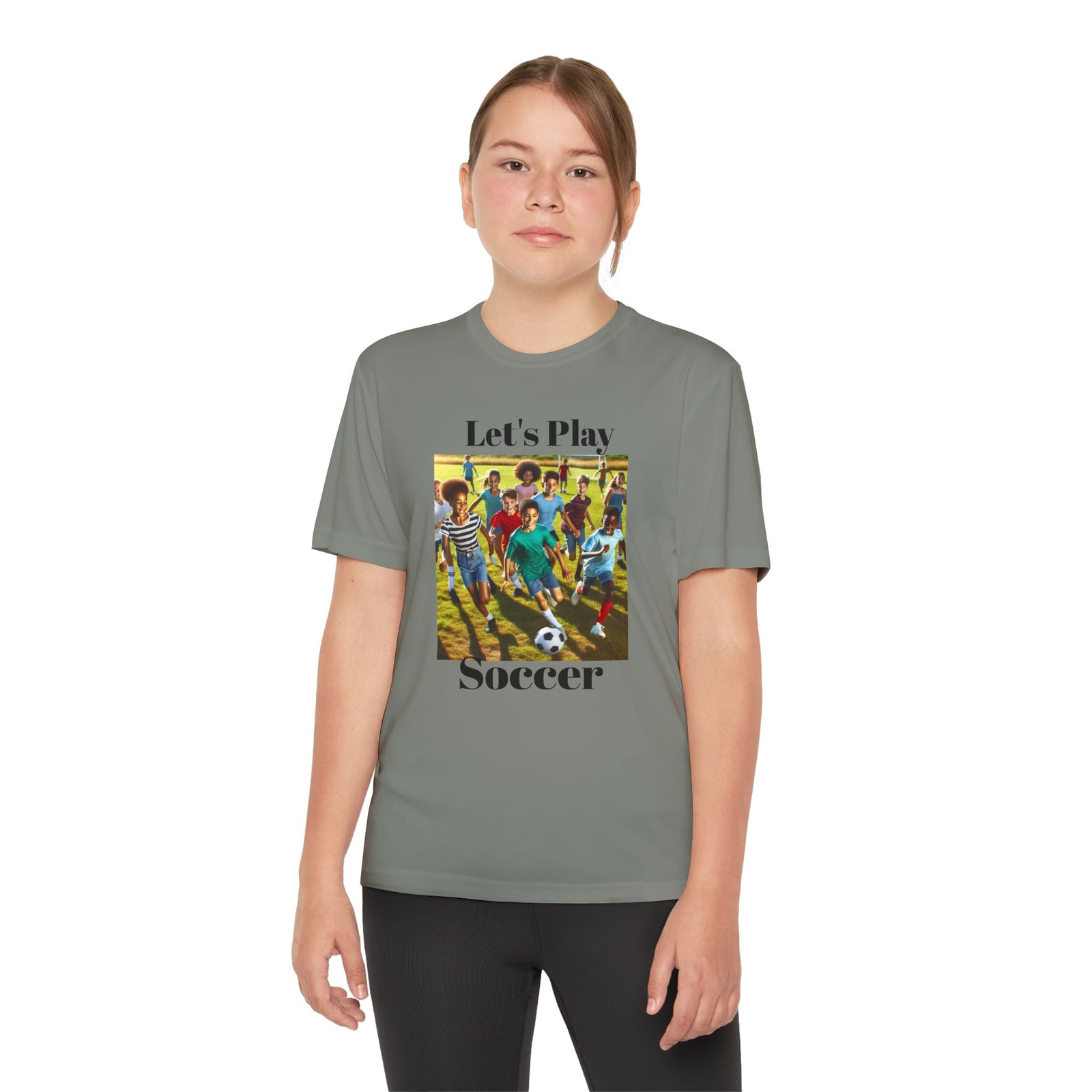 Youth Soccer Tee - Let's Play Soccer, Kids Sports Shirt, Soccer T-Shirt, Activewear for Boys & Girls, Team Spirit Apparel