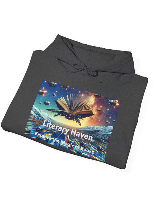 Load image into Gallery viewer, Literary Haven Hoodie, Cozy Book Lover Sweatshirt, Gifts for Readers, Bookworm Apparel, Literary Themed Clothing, Unique Reading Gift
