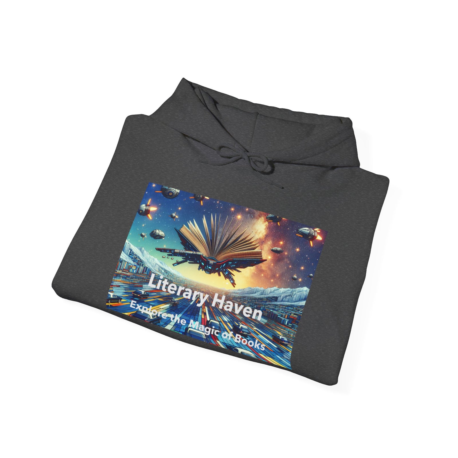 Literary Haven Hoodie, Cozy Book Lover Sweatshirt, Gifts for Readers, Bookworm Apparel, Literary Themed Clothing, Unique Reading Gift