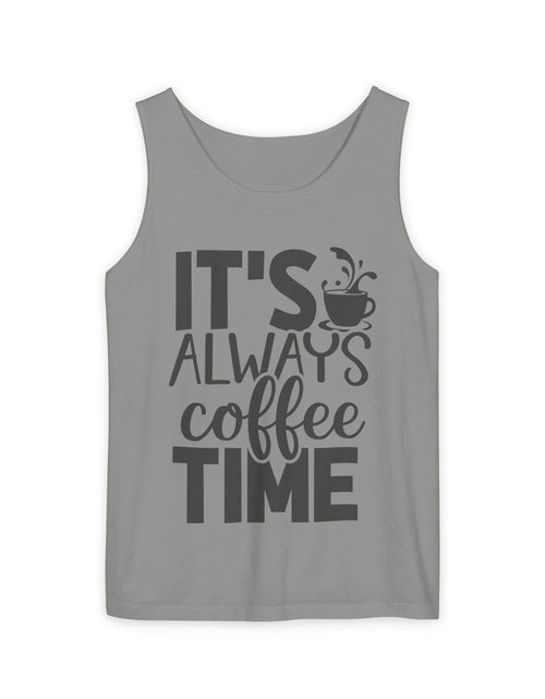 Load image into Gallery viewer, Coffee Time Tank Top, Stylish Unisex Tee, Coffee Lover Gift, Summer Fashion, Relaxed Vibe, Casual Wear
