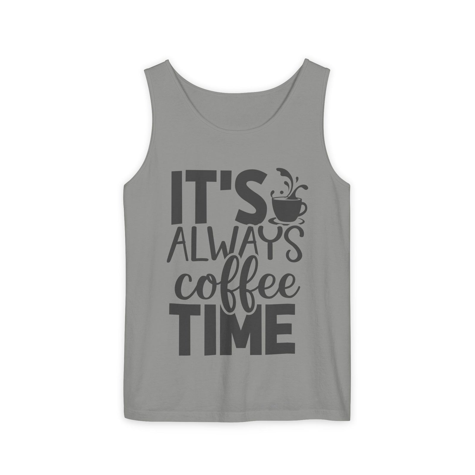 Coffee Time Tank Top, Stylish Unisex Tee, Coffee Lover Gift, Summer Fashion, Relaxed Vibe, Casual Wear