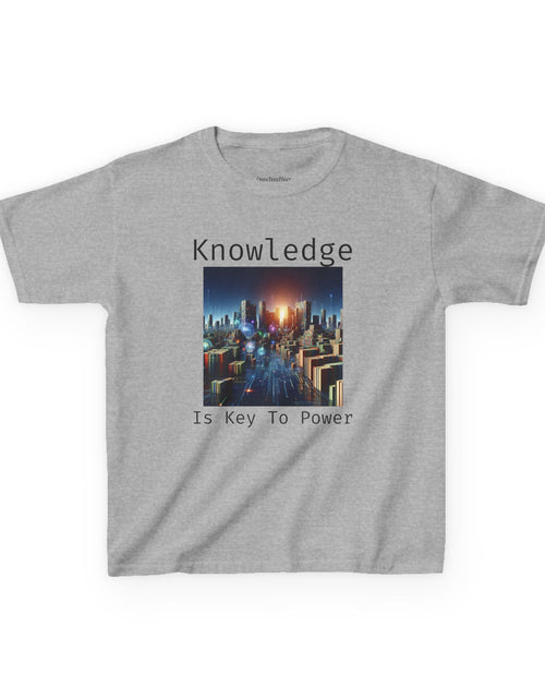 Load image into Gallery viewer, Knowledge Is Key to Power Kids Tee, Inspirational T-Shirt for Youth, Perfect for Back to School, Family Gatherings, Gift for Kids
