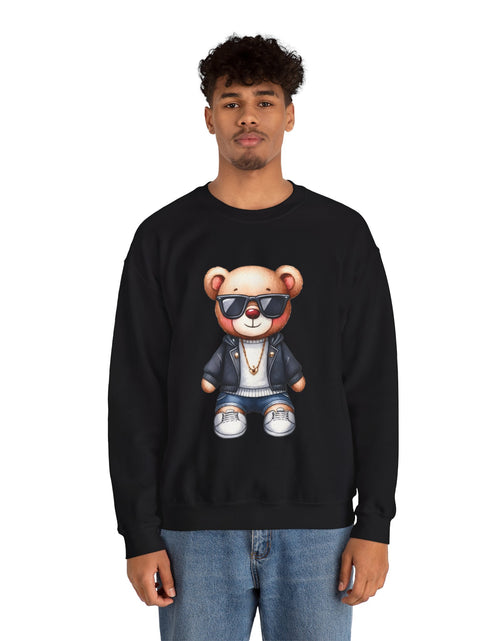 Load image into Gallery viewer, Cool Bear Graphic Sweatshirt - Unisex Crewneck, Comfy Casual Wear, Perfect Gift for Friends, Unique Design for Cozy Days
