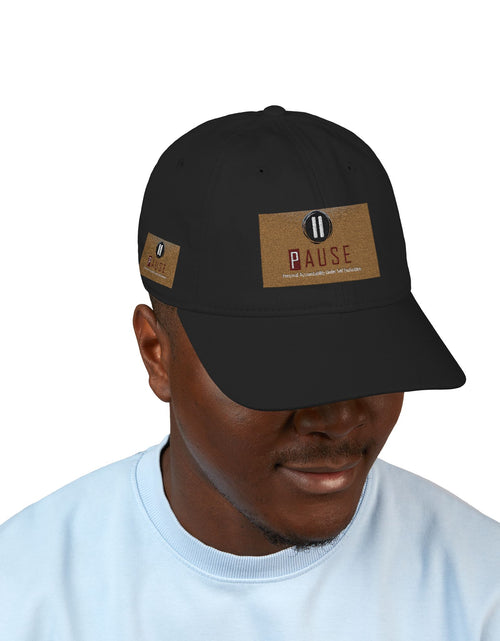 Load image into Gallery viewer, Cap Embroidered with &#39;Pause&#39; Design
