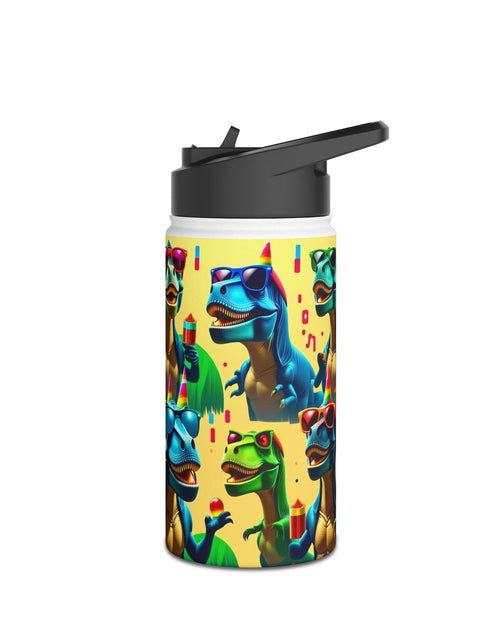 Load image into Gallery viewer, Dino Party Stainless Steel Water Bottle — Kids' Dinosaur Party Bottle
