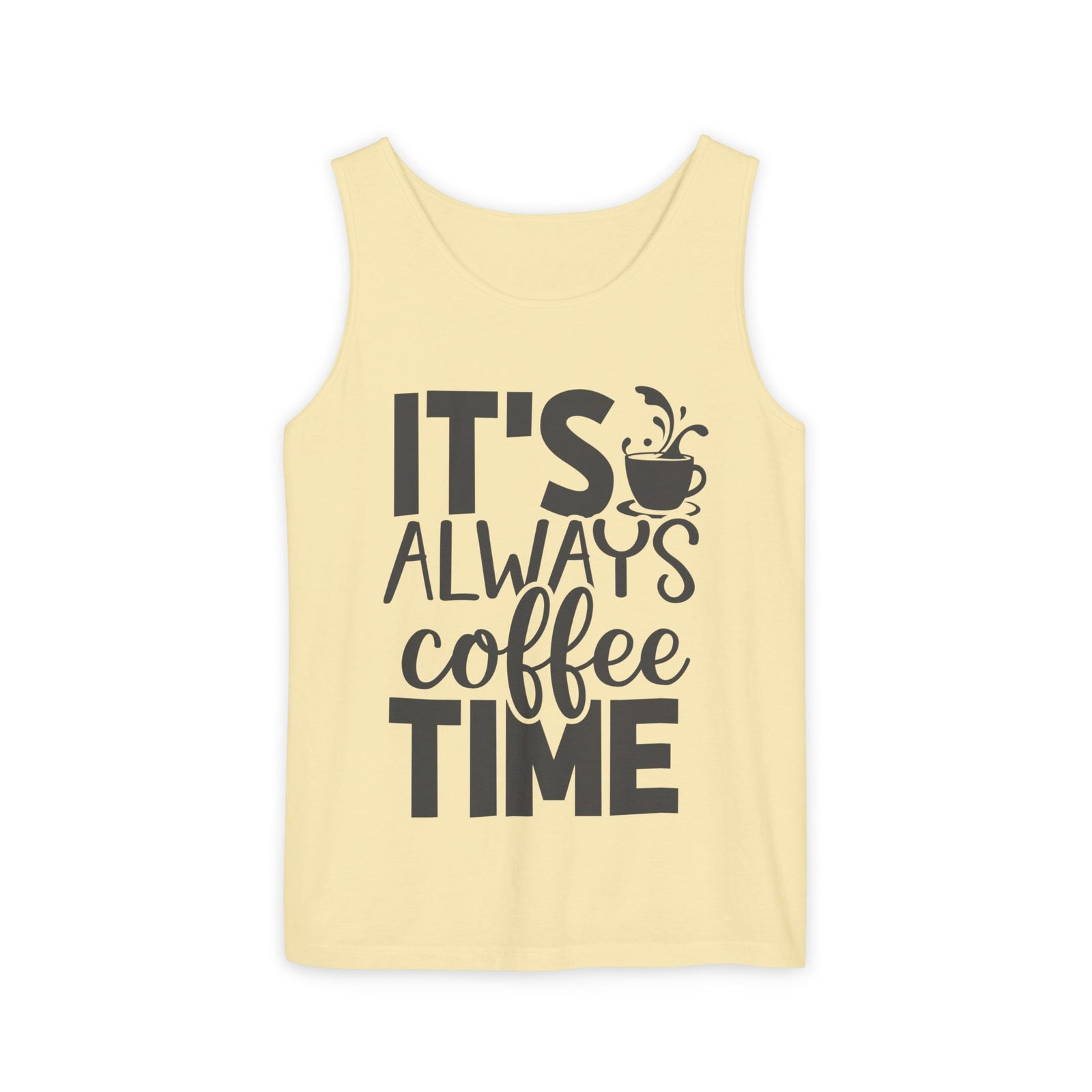 Coffee Time Tank Top, Stylish Unisex Tee, Coffee Lover Gift, Summer Fashion, Relaxed Vibe, Casual Wear