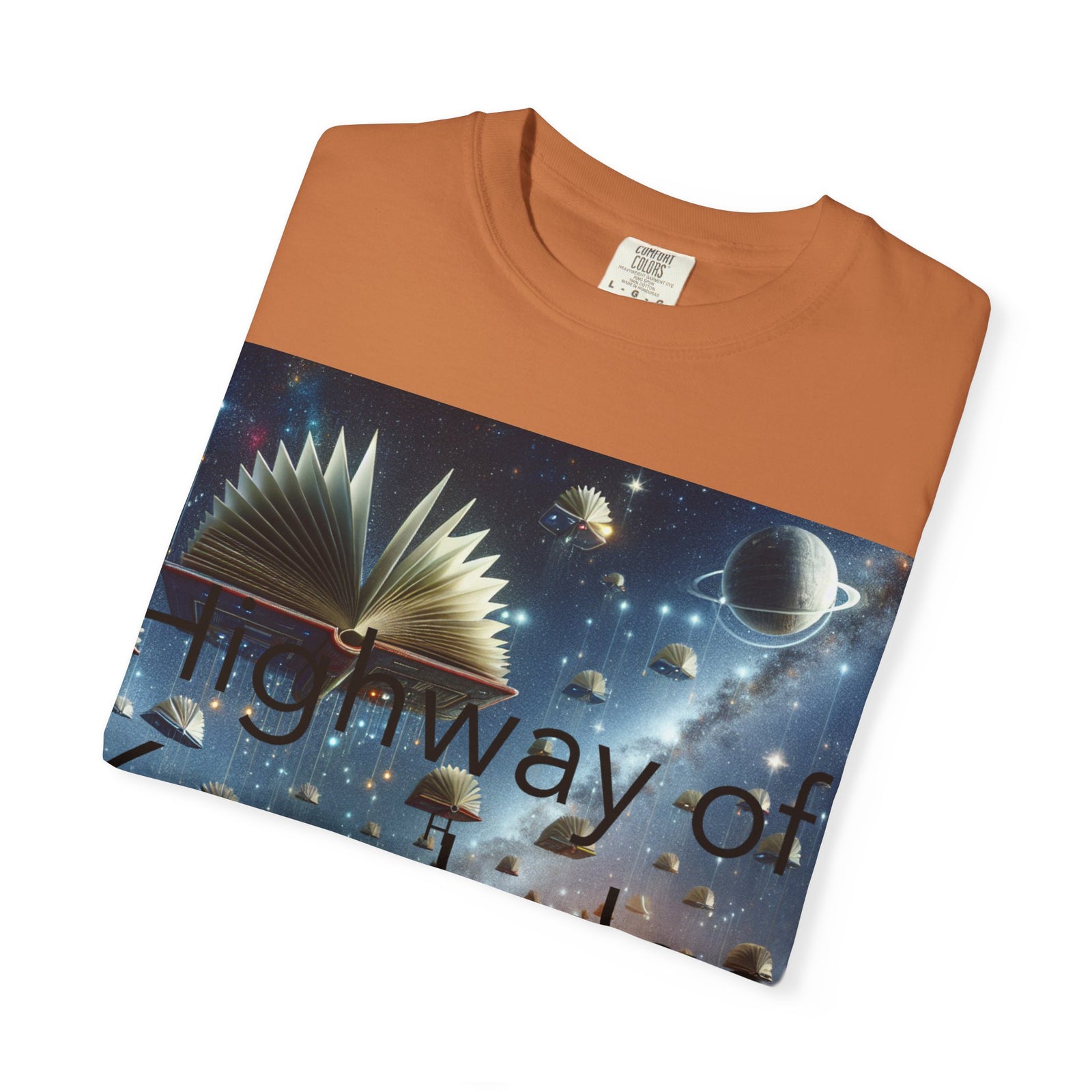 Highway of Knowledge Unisex Garment-Dyed T-shirt, Casual Tee, Gift for Readers, Book Lovers T-shirt, Unique Graphic Tee, Educational Apparel
