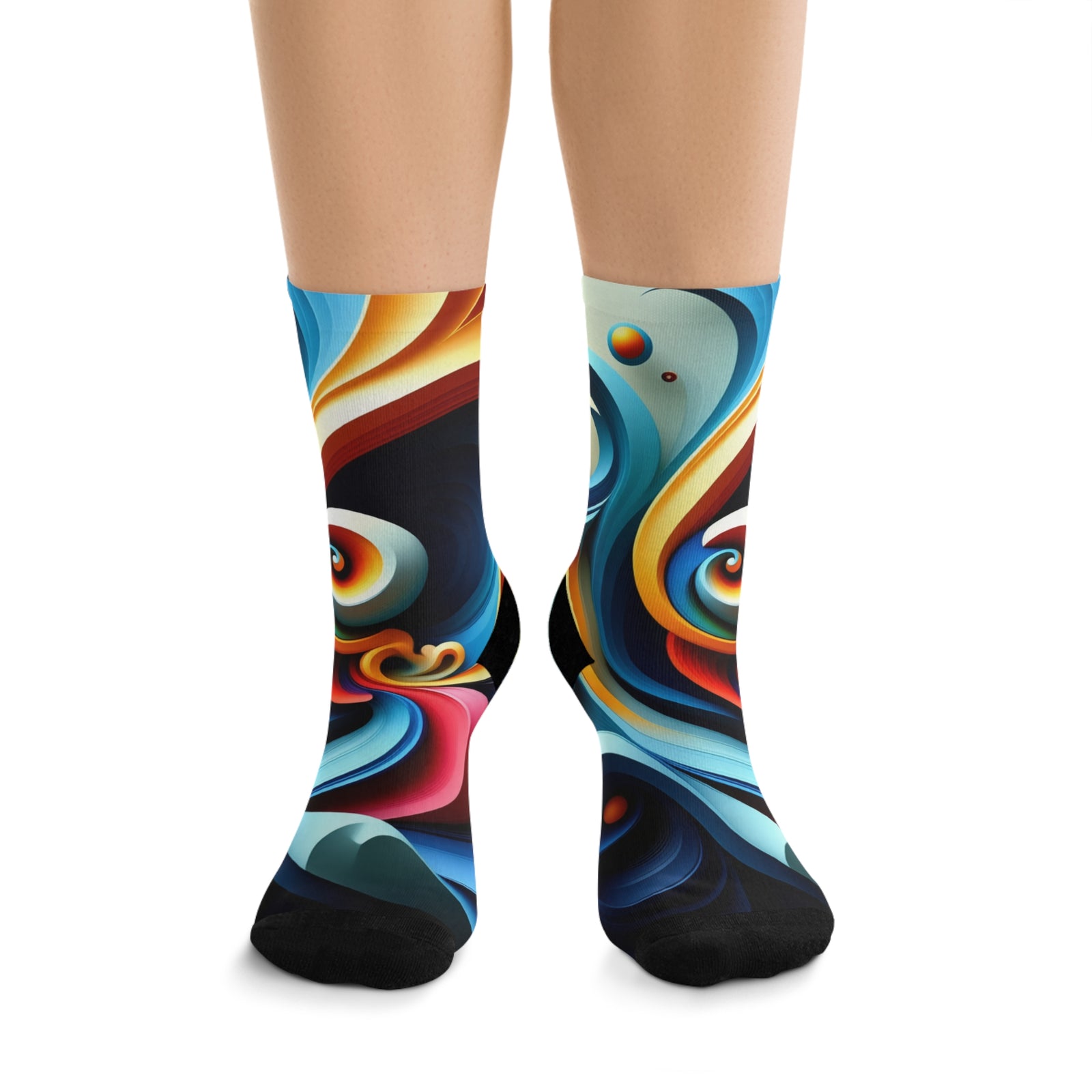 Artistic Poly Socks - Colorful Recycled Footwear