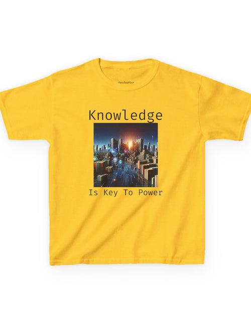 Load image into Gallery viewer, Knowledge Is Key to Power Kids Tee, Inspirational T-Shirt for Youth, Perfect for Back to School, Family Gatherings, Gift for Kids

