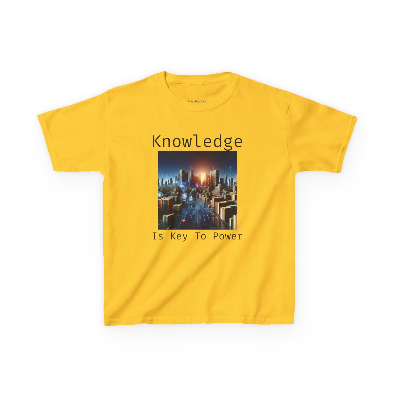 Knowledge Is Key to Power Kids Tee, Inspirational T-Shirt for Youth, Perfect for Back to School, Family Gatherings, Gift for Kids