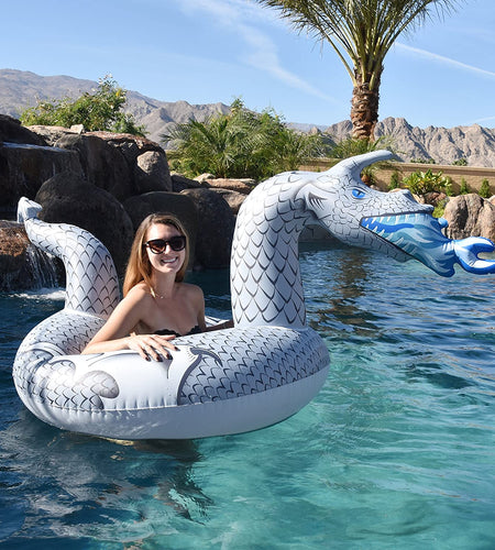 Dragon Party Tube Inflatable Rafts - Choose from Fire Dragon and Ice Dragon, Pool Floats for Adults and Kids