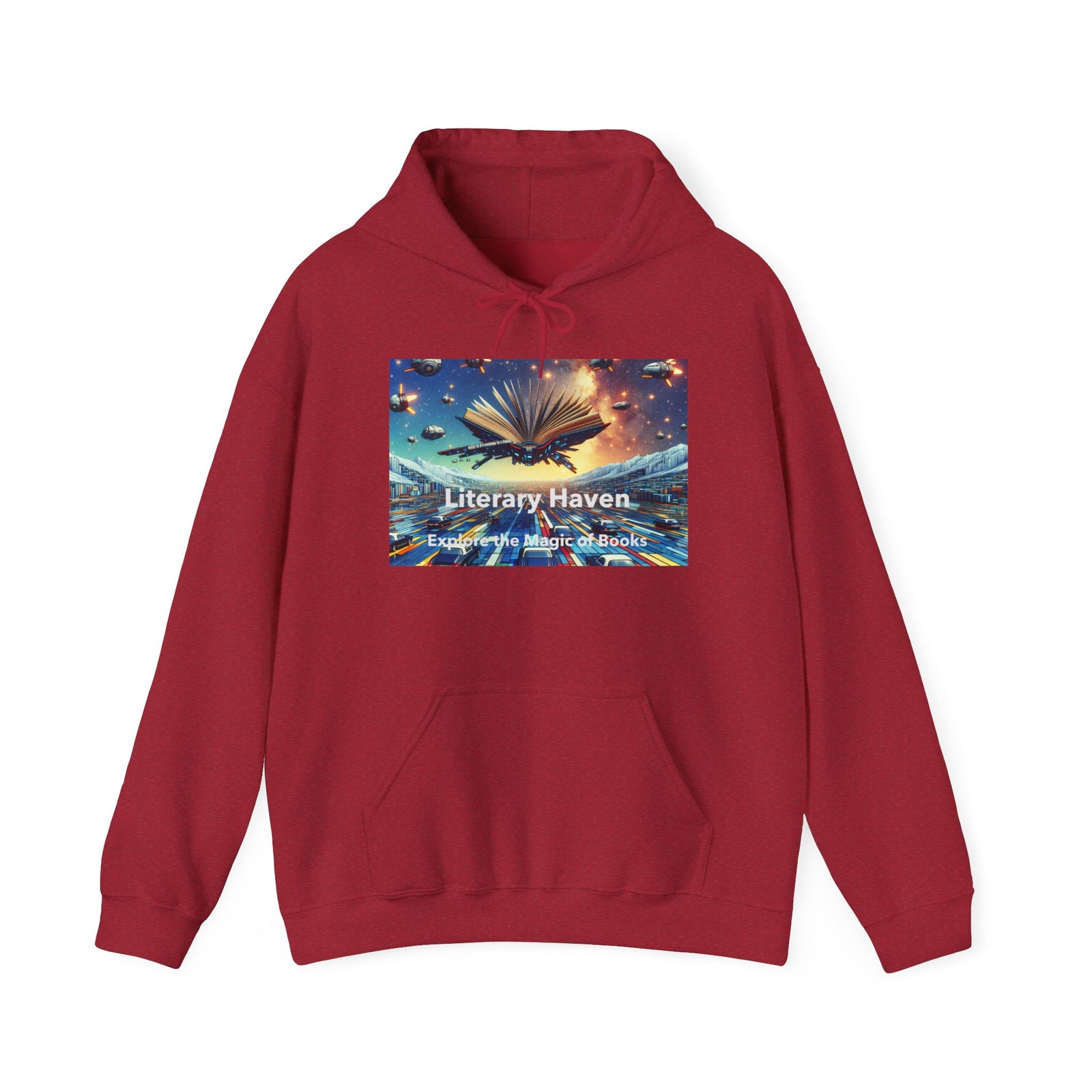 Literary Haven Hoodie, Cozy Book Lover Sweatshirt, Gifts for Readers, Bookworm Apparel, Literary Themed Clothing, Unique Reading Gift