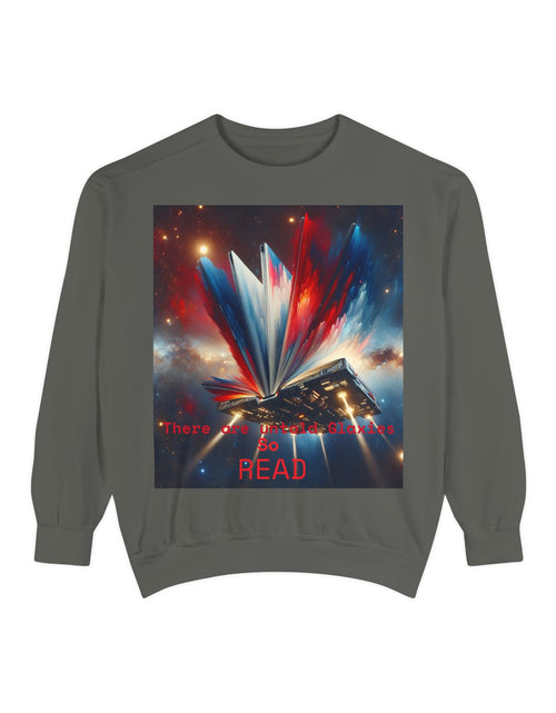 Load image into Gallery viewer, Books Lover Galaxy Sweatshirt
