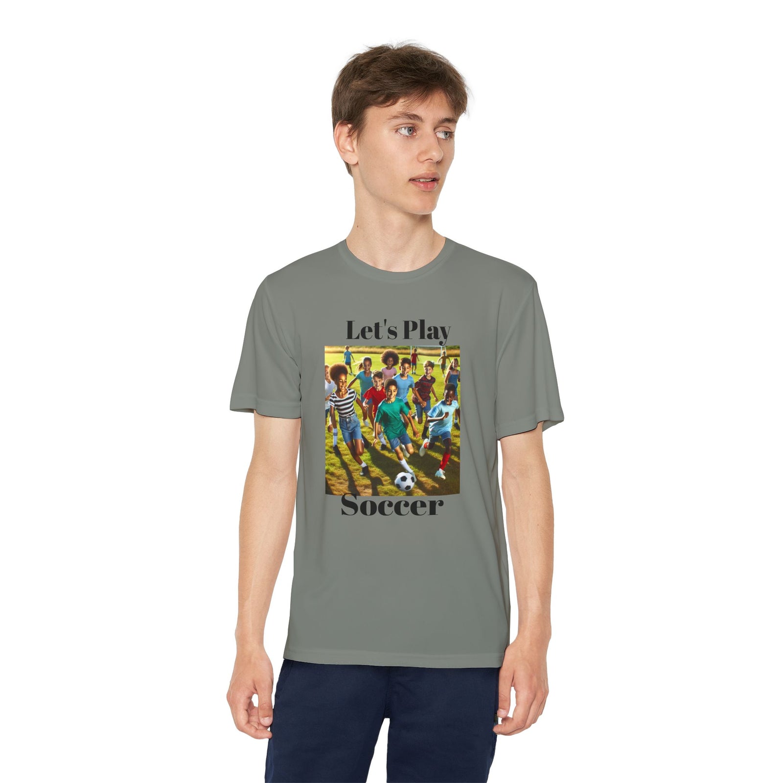 Youth Soccer Tee - Let's Play Soccer, Kids Sports Shirt, Soccer T-Shirt, Activewear for Boys & Girls, Team Spirit Apparel