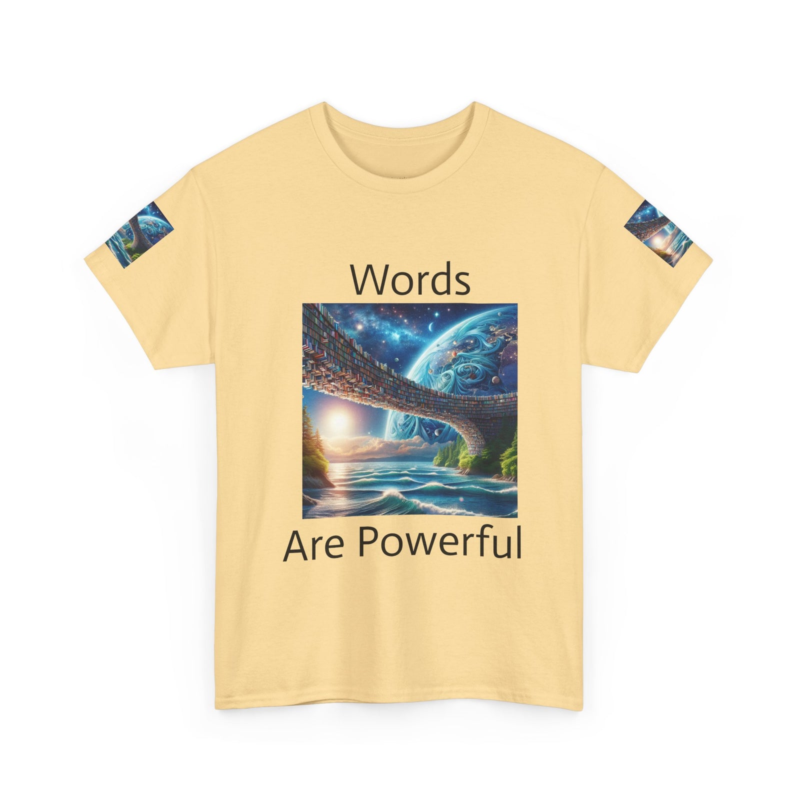 Inspirational Universe T-Shirt - 'Words Are Powerful' Graphic - Motivational Gift for Dreamers, Writers, and Creators, Casual Wear, [...]